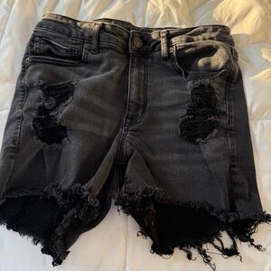 American Eagle Black Distressed Shorts